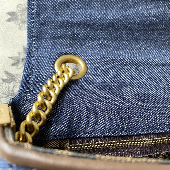 Fendi Baguette Series Denim Ff Embossed Baguette Bag - Picture 8 of 11